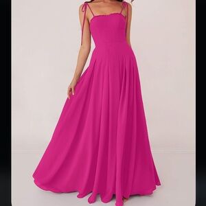 Azazie BARBIE 1014 Fuchsia Maxi Dress